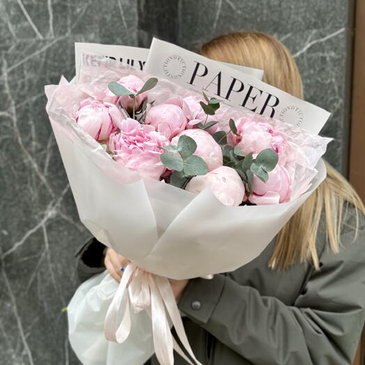 Милые пионы 9 шт