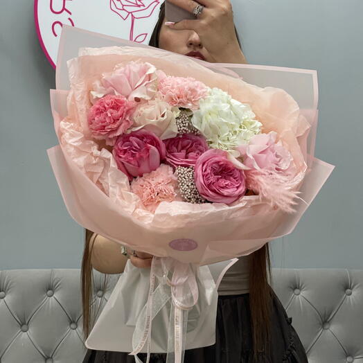 Микс нежный букет с озотамнусом 🌸