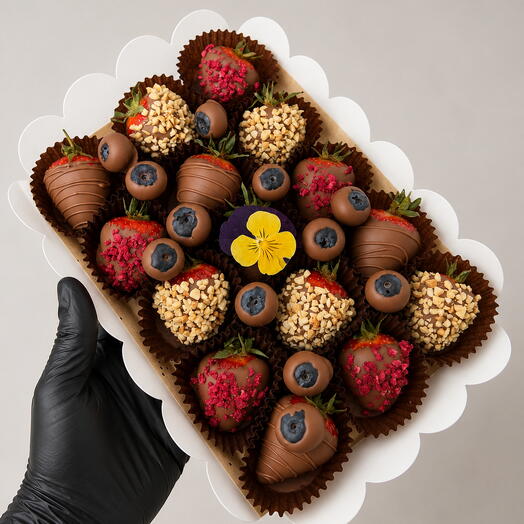 Клубника в шоколаде 15 штук и голубика в шоколаде Callebaut