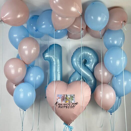 Воздушные шары на 18 лет для девушки