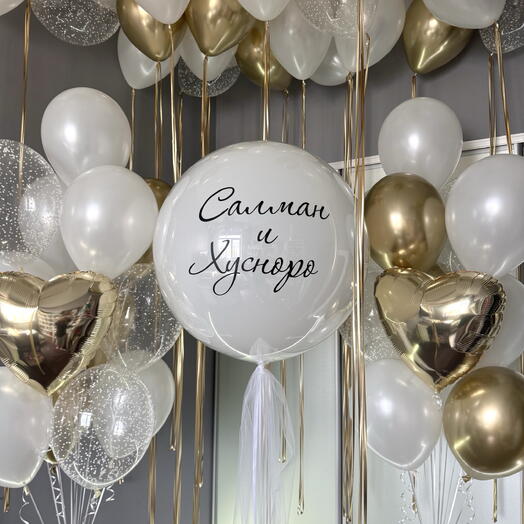 Воздушные гелиевые шары на свадьбу