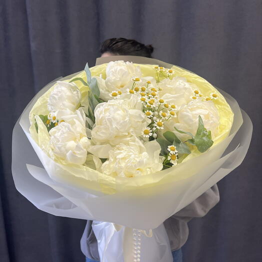 Пионы с танацетумом💐