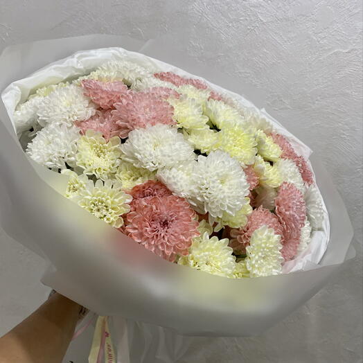 Букет из хризантем 🌸🎀🌸