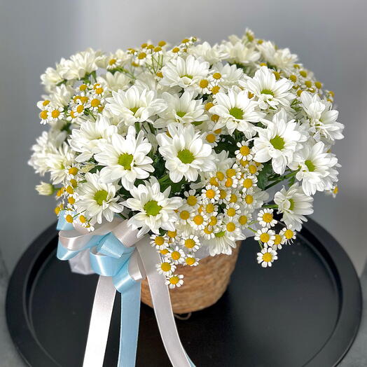 Корзина с ромашками🌼🤍