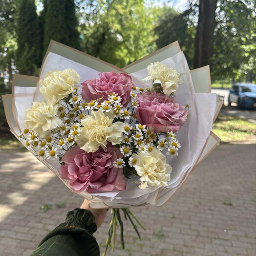 Букет с ромашками и кантри блюз