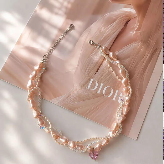 Колье с розовым жемчугом Gioia Rose Couture