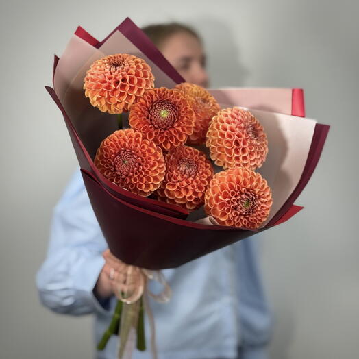7 оранжевых георгин🧡