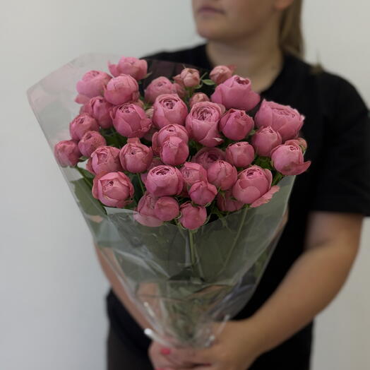 Пачка пионовидной кустовой розы 10 шт сорт pink silva