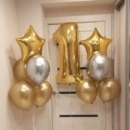 Композиция из 11 гелиевых шаров "1 год"