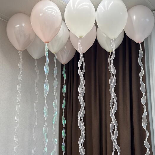 Шары под потолок на волнистой ленте 💕