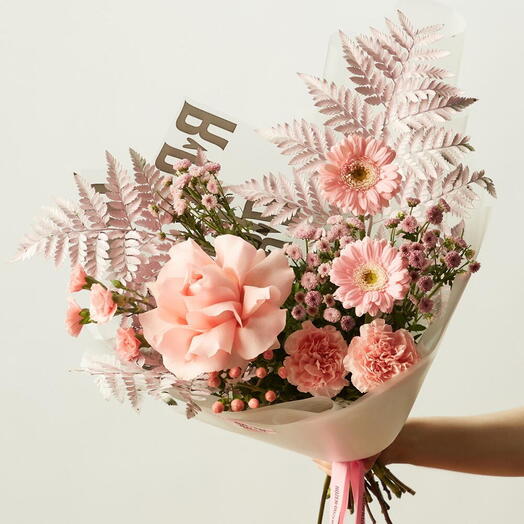 Букет с герберами и французской розой Дозен беби 42