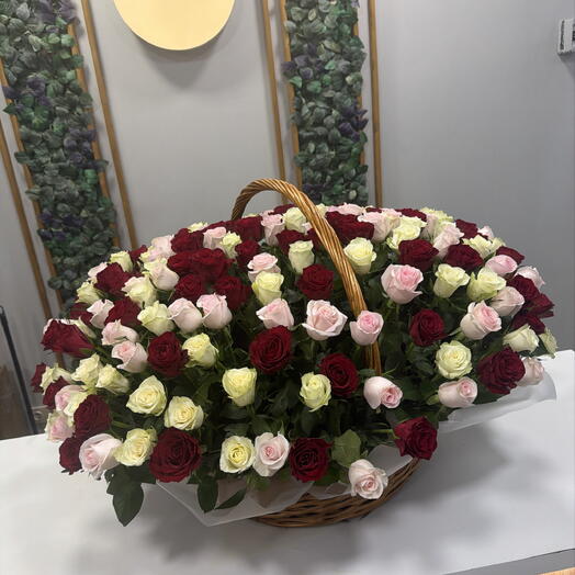 Корзина роз 189 шт