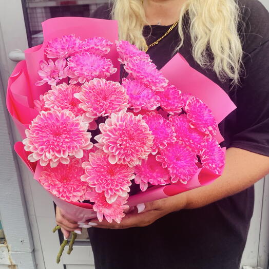 Букет из розовых хризантем💐