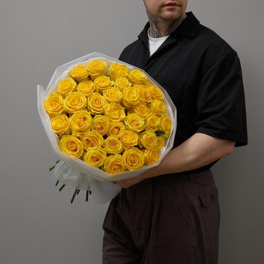 💛букет из 35 желтых роз Пенни 💛