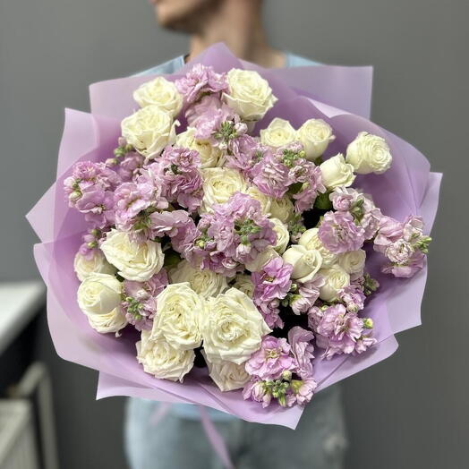 Пионовидные Кустовые Розы Мисс и Ароматная Маттиола 💖