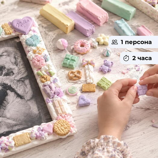 Дивная глина.  Мастер-класс по декору фоторамки полимерной глиной