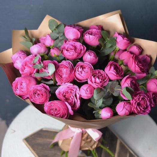 Monobooket de rosas de peonía "Misty Bubbles"