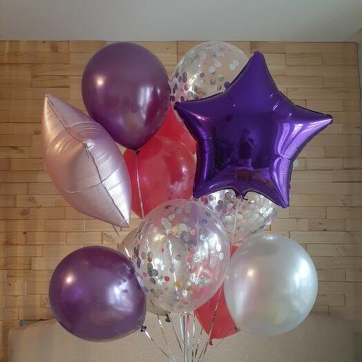 Globos de aire brillante malvavisco púrpura