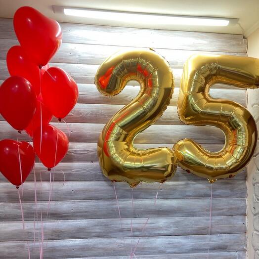 Композиция из 9 шароа на 25 лет