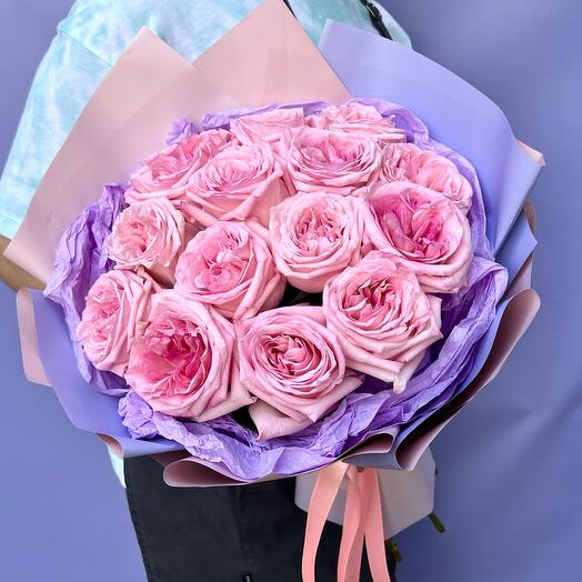 Bouquet of delicate peony rose Pink Ohara/ peony poses, delicate bouquet, modern bouquet, stylish bouquet