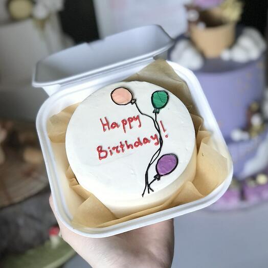 Bento birthday cake with balloons
