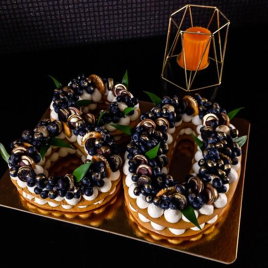 Торт "Открытый медовик-цифра 80"