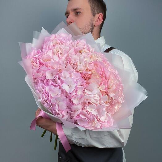 Monobloque de 9 hortensias Rosadas