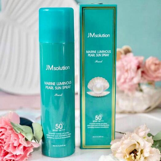 Spray solar con perlas