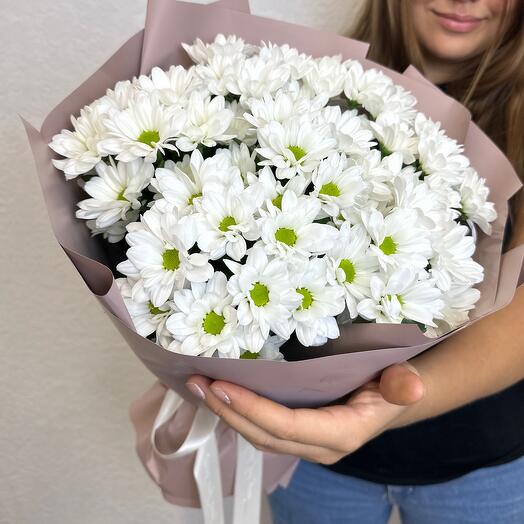 Чудесная пора 💝Букет белых кустовых хризантем
