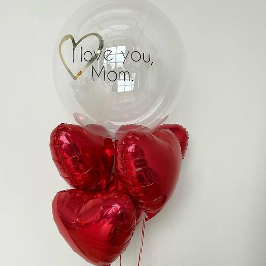 "I love you, Mom" (набор из 6 шаров для мамы)