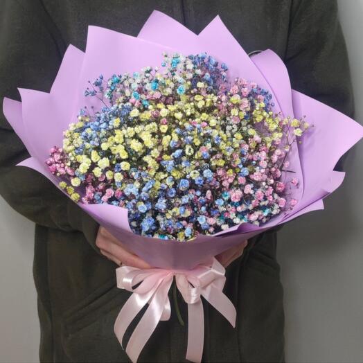 Bouquet of rainbow gypsophila