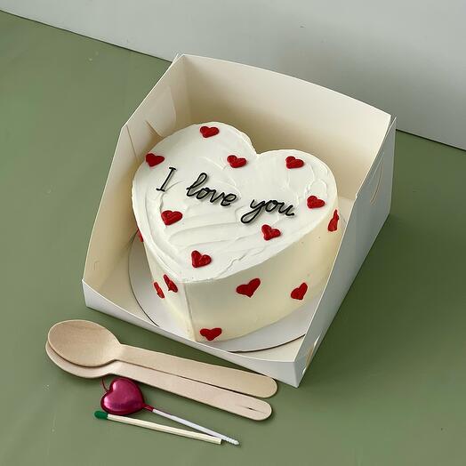 Бенто-торт в форме сердца I love you
