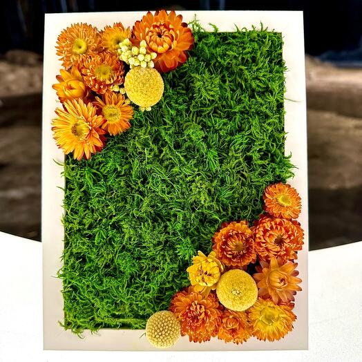Фитокартина «Summer Flowers» из стабилизированного мха и сухоцветов
