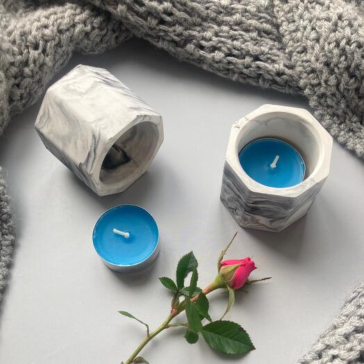 Plaster candle holder
