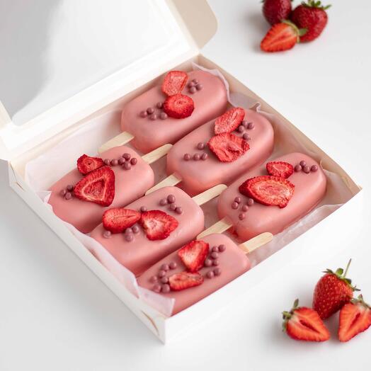 Чизкейки эскимо «Клубника»