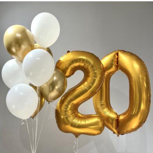 Набор воздушных шаров с гелием, цифры на выбор