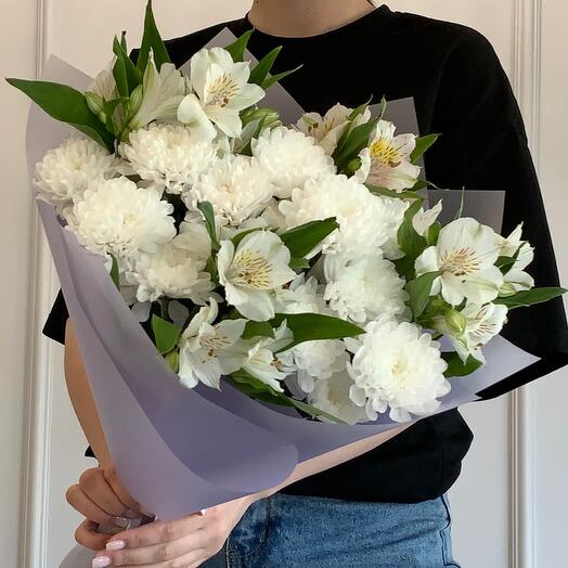 Альстромерия и хризантема 💐