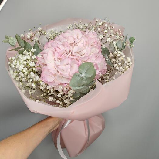 Гортензия с воздушной гипсофилой