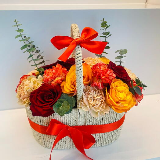 Autumn flower basket