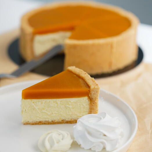 Mango-passion fruit cheesecake