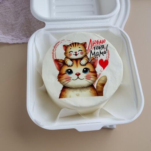 Бенто торт "Люблю тебя, мамочка" котёнок