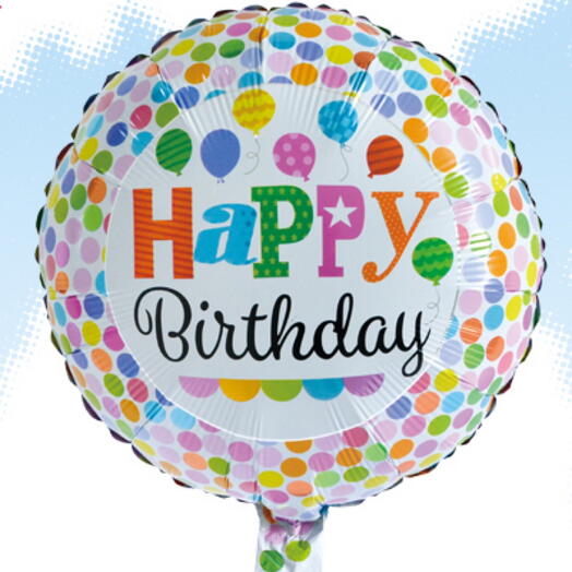 Шар гелий Happy Birthday шарики. helium ballon foil HAPPY BIRTHDAY