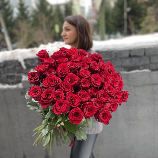 Bouquet of 51 roses 80 cm
