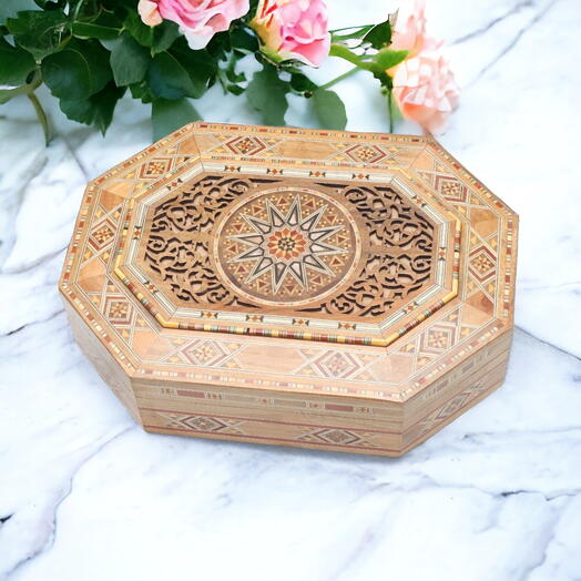 Syrian Handmade Hexagonal Wooden Box