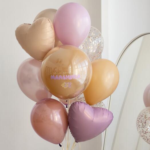 Связка шаров с грузиком «Черничная ириска» | 11 шаров