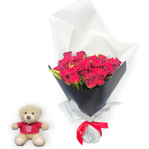 Love in Bloom with I Love You Teddy Bear