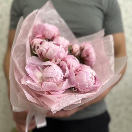 9 peonías Rosadas