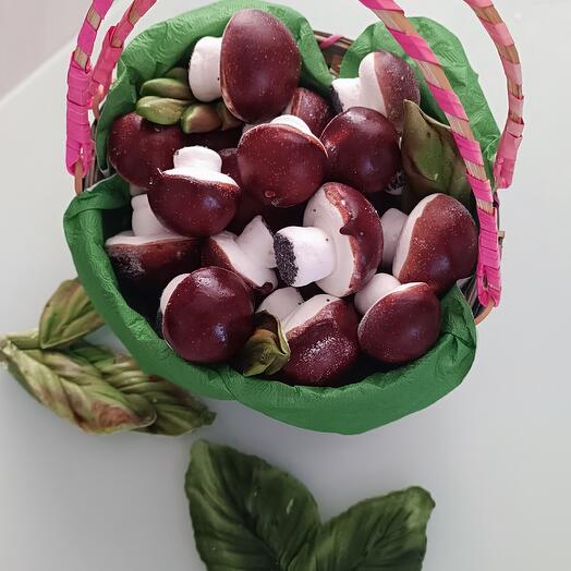 Cesta de champiñones malvaviscos