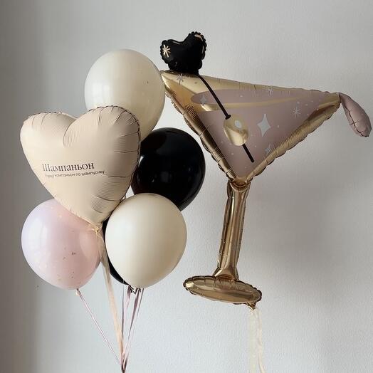 Шары для подружки с бокалом
