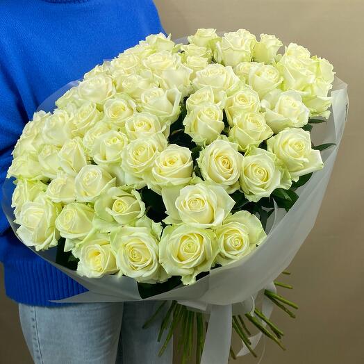 Моно из 60 см одноголовых роз (59 шт)